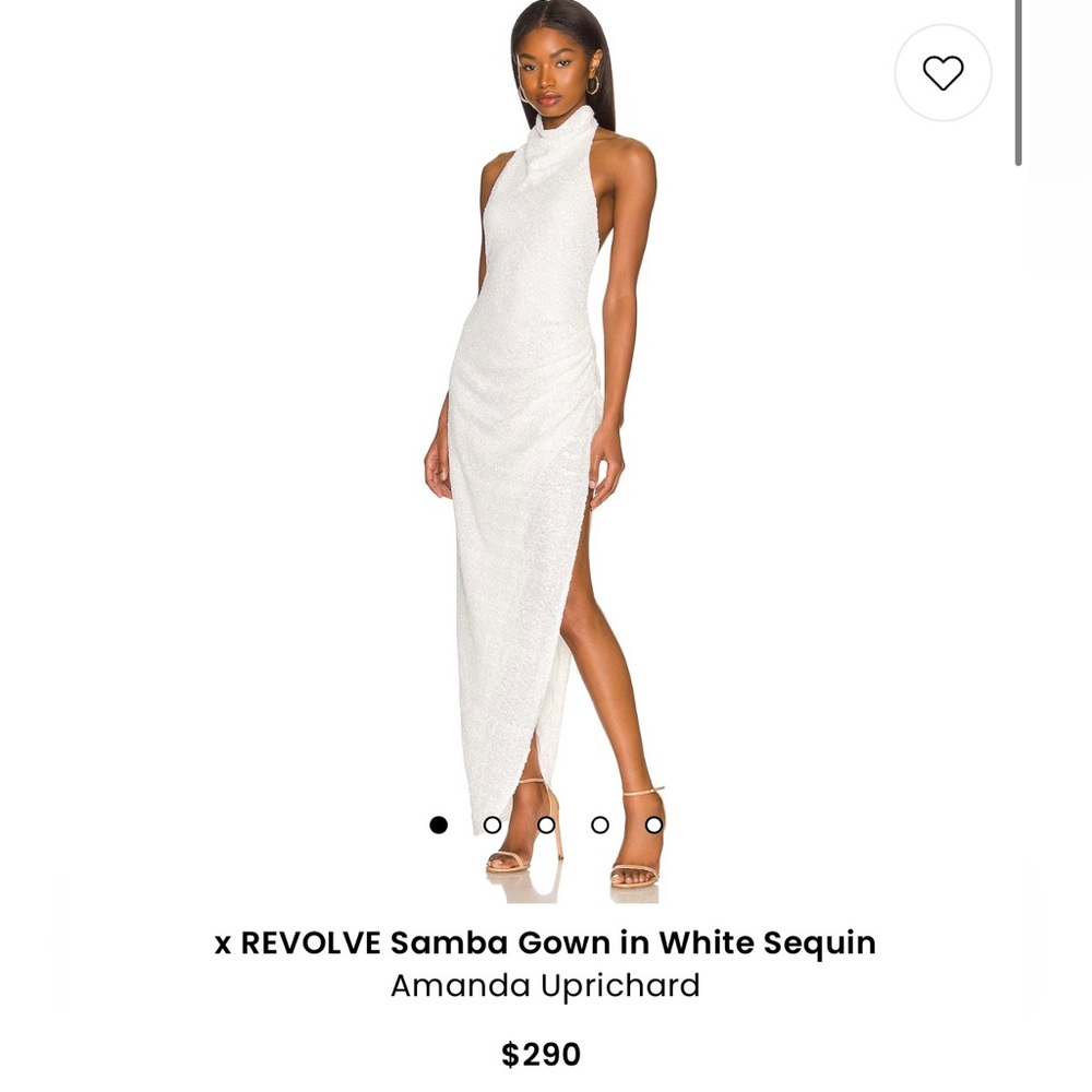 Amanda Uprichard Samba Gown in white sequin